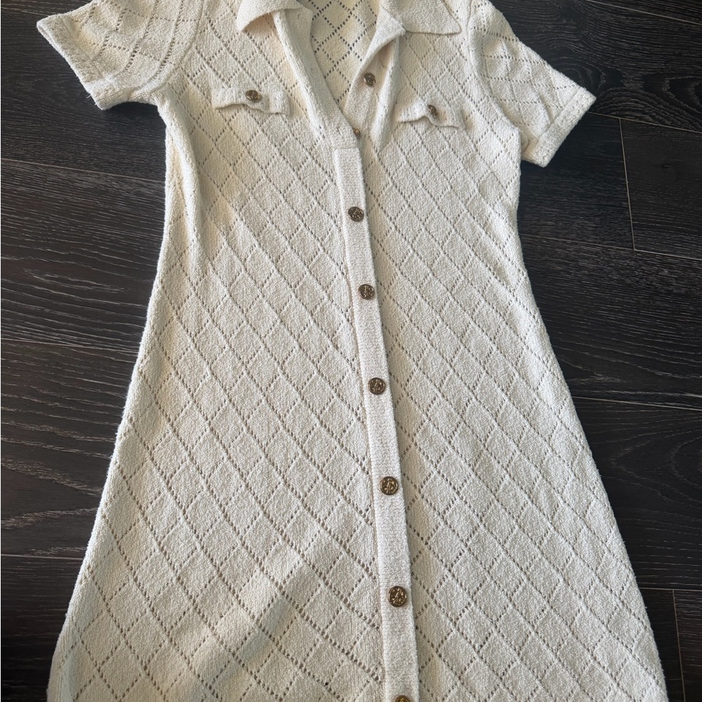 Zimmermann Cream Textured Midi Dress